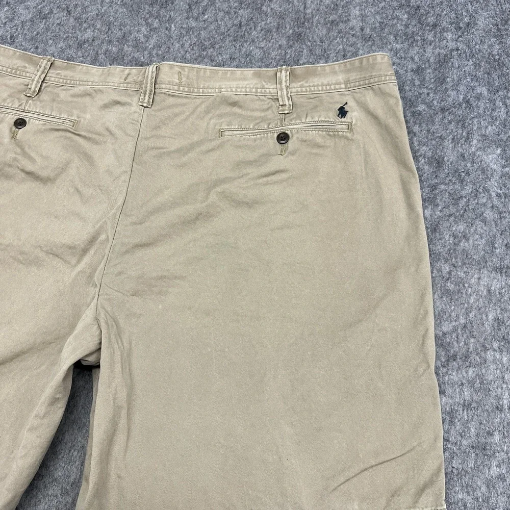 Polo Ralph Lauren Shorts Mens 48 Big Beige Classic Fit Chino Cotton Casual Prep‎